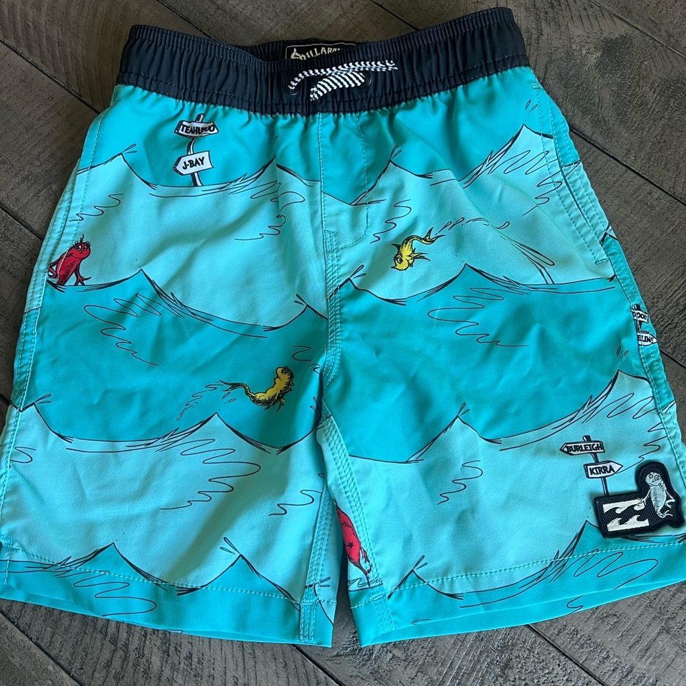 Billabong Dr. Seuss Aqua Wave Pattern Shorts toddler 6/Large